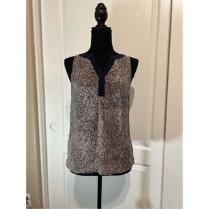Cynthia Rowley 100% Silk black and tan blouse